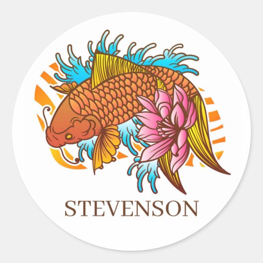 Koi Goldfish Zuhause Sticker Umschlag Aufkleber As (Vorderseite)