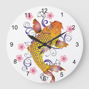 Koi Große Wanduhr