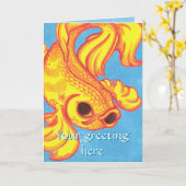 Koi Gruß-Karte Karte (Gelbe Blume)