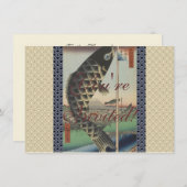 Koi Hiroshige Fish Festival Flag Einladung (Vorne/Hinten)