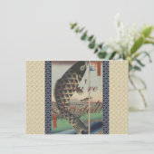 Koi Hiroshige Fish Festival Flag Einladung (Stehend Vorderseite)