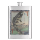 Koi Hiroshige Fish Festival Flag Flachmann (Vorderseite)