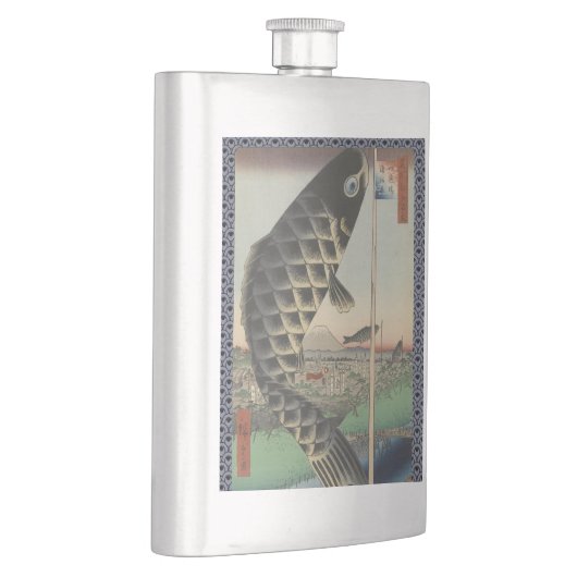 Koi Hiroshige Fish Festival Flag Flachmann (Rechts)