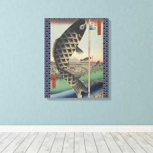 Koi Hiroshige Fish Festival Flag Leinwanddruck (Insitu (Holzboden))