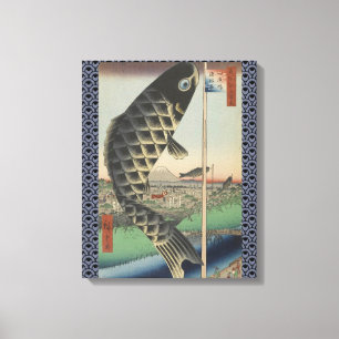 Koi Hiroshige Fish Festival Flag Leinwanddruck