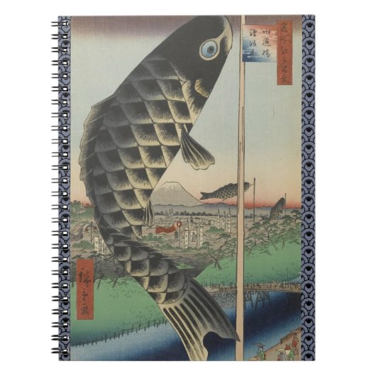 Koi Hiroshige Fish Festival Flag Notizblock (Vorderseite)