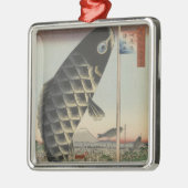 Koi Hiroshige Fish Festival Flag Ornament Aus Metall (Links)