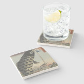 Koi Hiroshige Fish Festival Flag Steinuntersetzer (Seitenansicht)