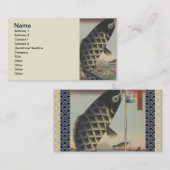 Koi Hiroshige Fish Festival Flag Visitenkarte (Vorne/Hinten)