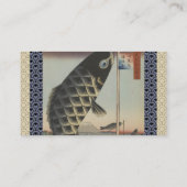 Koi Hiroshige Fish Festival Flag Visitenkarte (Rückseite)
