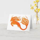 Koi Horse Orange Fire Karte (Gelbe Blume)