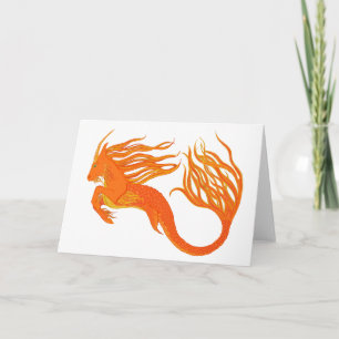 Koi Horse Orange Fire Karte