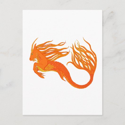 Koi Horse Orange Fire Postkarte (Vorderseite)