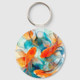 Koi im Fluss Schlüsselanhänger