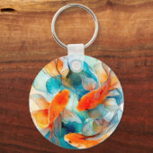 Koi im Fluss Schlüsselanhänger (Rückseite)