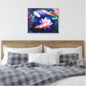 Koi im Lotus-Teich Leinwanddruck (Insitu (Schlafzimmer))
