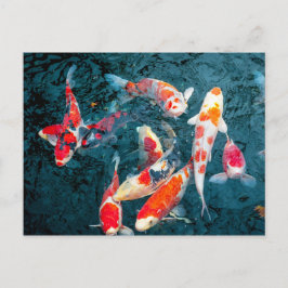 Koi im Teich von Sensō-ji Postkarte