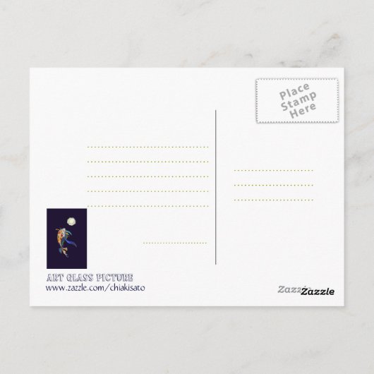 Koi in Universe Fantasy Design Danke Postcard Postkarte (Rückseite)