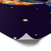 Koi in Universe Glass Designer Interior Poster (Ecke)