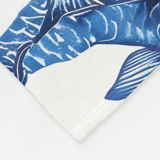Koi indigo shibori fleecedecke (Ecke)