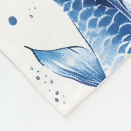 Koi indigo shibori fleecedecke (Ecke)