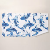Koi indigo shibori muster badehandtuch (Badehandtuch)