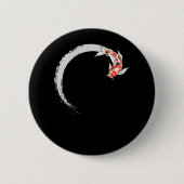 Koi Japanese Enso Circle Carp Fish Button (Vorderseite)