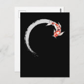 Koi Japanese Enso Circle Carp Fish Postkarte (Vorne/Hinten)