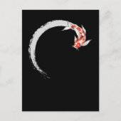 Koi Japanese Enso Circle Carp Fish Postkarte (Vorderseite)