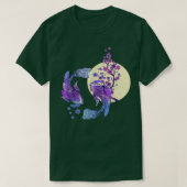 Koi Japanisch Koi Carp Full Moon Yin Yang Cherry B T-Shirt (Design vorne)