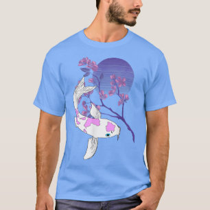 Koi Japanisch Koi Carp Vollmond Cherry Blossom Nis T-Shirt
