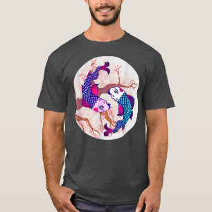 Koi Japanischer Fisch Cherry Blossom Yin Yang Saku T-Shirt