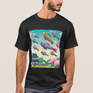 Koi Kanji Koinobori Flag T-Shirt