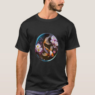 Koi-Karpfen-Fisch-Blumen-Fisch-Linse-Japanisch T-Shirt