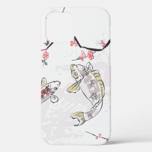 koi karpfen fisch natur landschaft ansicht skizze  iPhone 12 hülle
