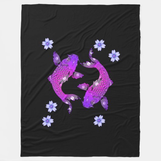Koi-Karpfen Fleecedecke (Vorderseite)