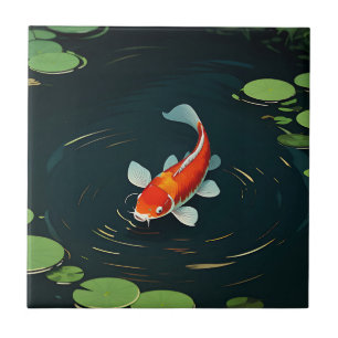 Koi-Karpfen-Lotus-Teich Serenität Fliese
