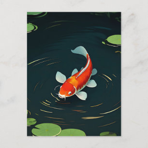 Koi-Karpfen-Lotus-Teich Serenität Postkarte