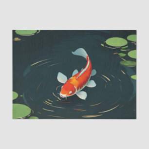 Koi-Karpfen-Lotus-Teich Serenität Seidenpapier