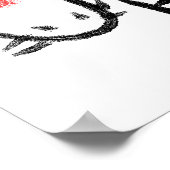 Koi-Karpfen mit Kanji Poster (Ecke)