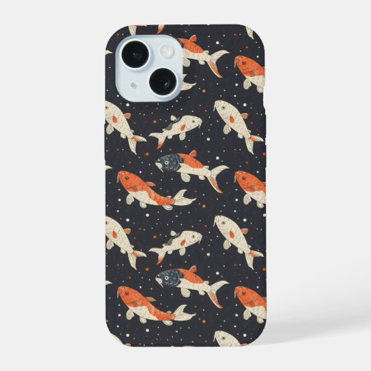Koi-Karpfen-Muster iPhone 15 Hülle (Rückseite)