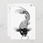 Koi-Karpfen Postkarte (Vorne/Hinten)