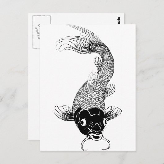 Koi-Karpfen Postkarte (Vorne/Hinten)