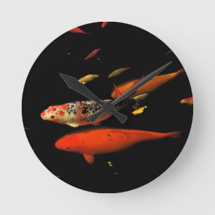 Koi Karpfen Runde Wanduhr