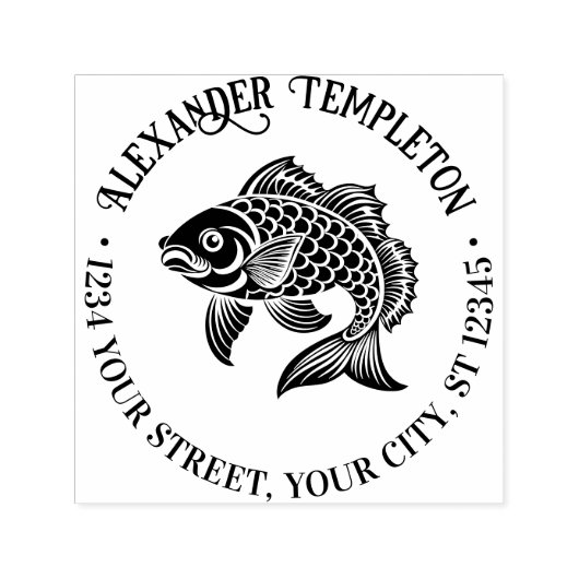 Koi-Karpfenfisch #3 Name Rücksendeadresse Permastempel (Design)