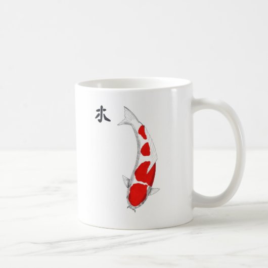 Koi Kohaku Feng Shui Wood Kaffeetasse (Rechts)