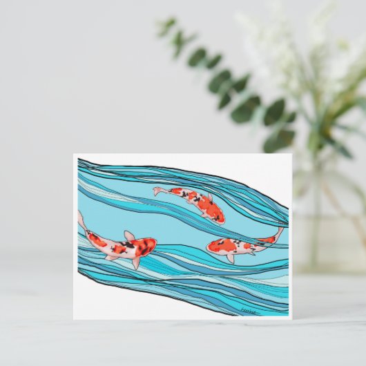 KOI KOI KOI POSTKARTE (Stehend Vorderseite)