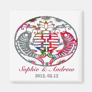 Koi Liebe-Doppelt-Glück-orientalische Hochzeit Magnet