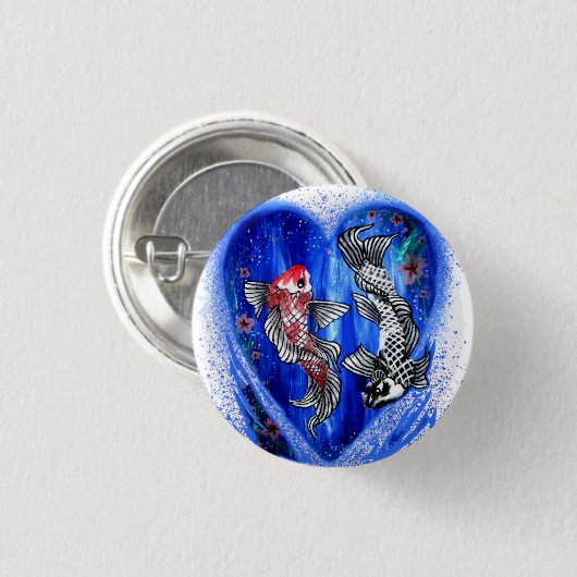 Koi Liebe-Knopf Button (Vorne & Hinten)
