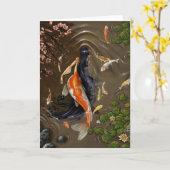 Koi Meerjungfrau-Karte Karte (Gelbe Blume)